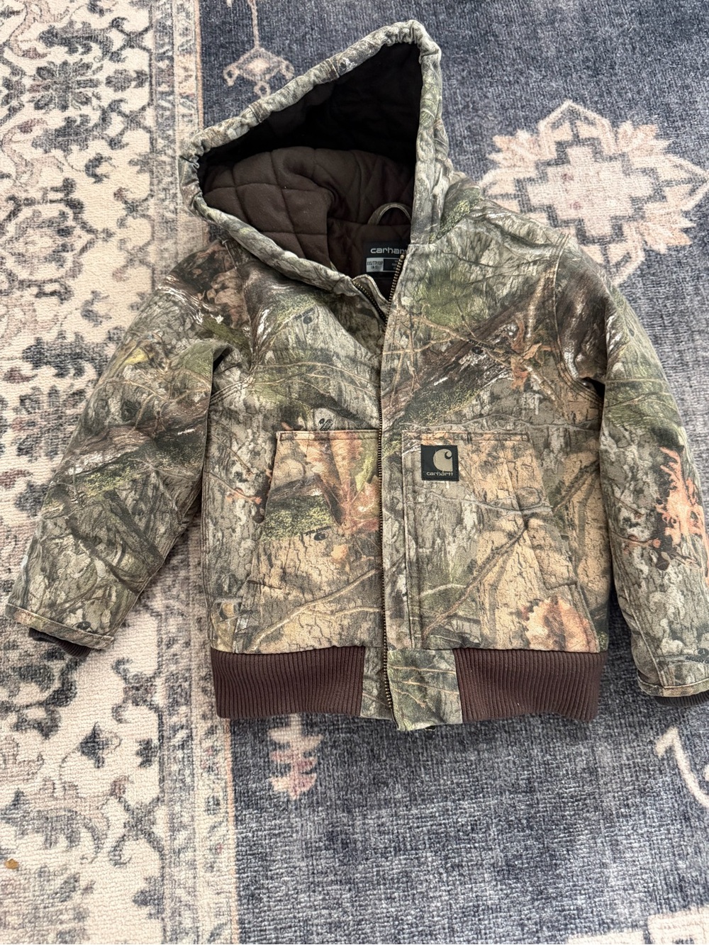 Carhartt Kids Realtree Camo Hooded Quilted Jacket Size XXS 4-5